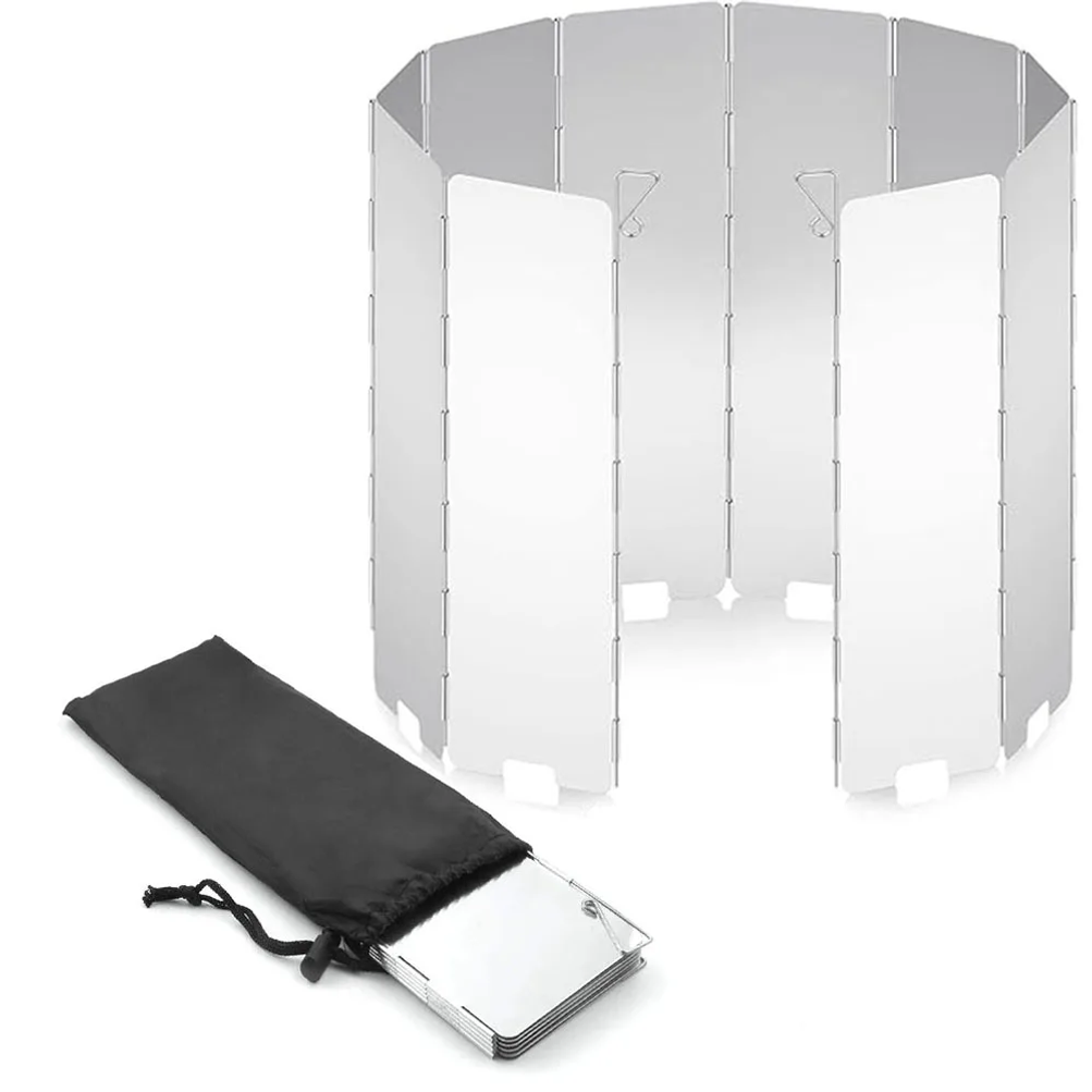 Camping Cooking Windshield - Para-vento Leve e Dobrável para Fogão