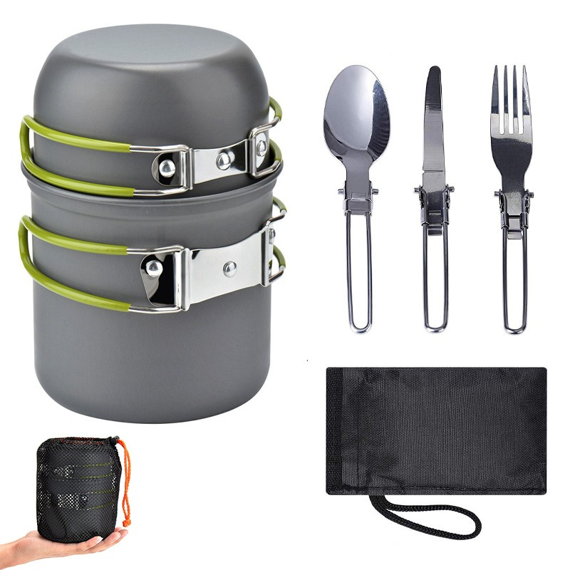 Camping Lightweight Cooking Pot - Conjunto de panelas portáteis para acampamento,