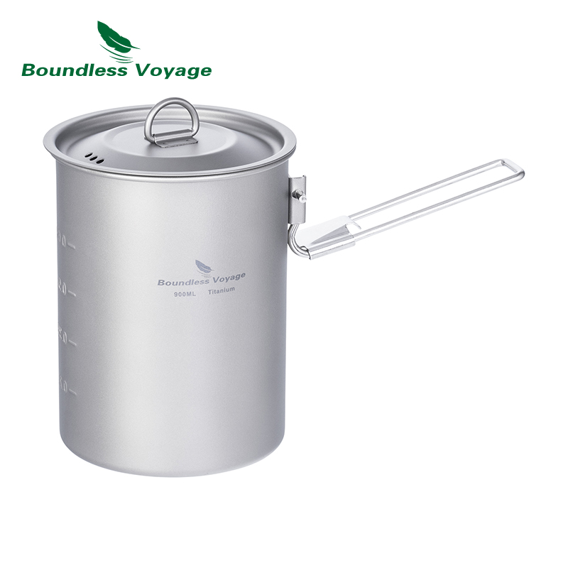 Camping Lightweight Cooking Pot - Boundless voyage 900ml copo de titânio