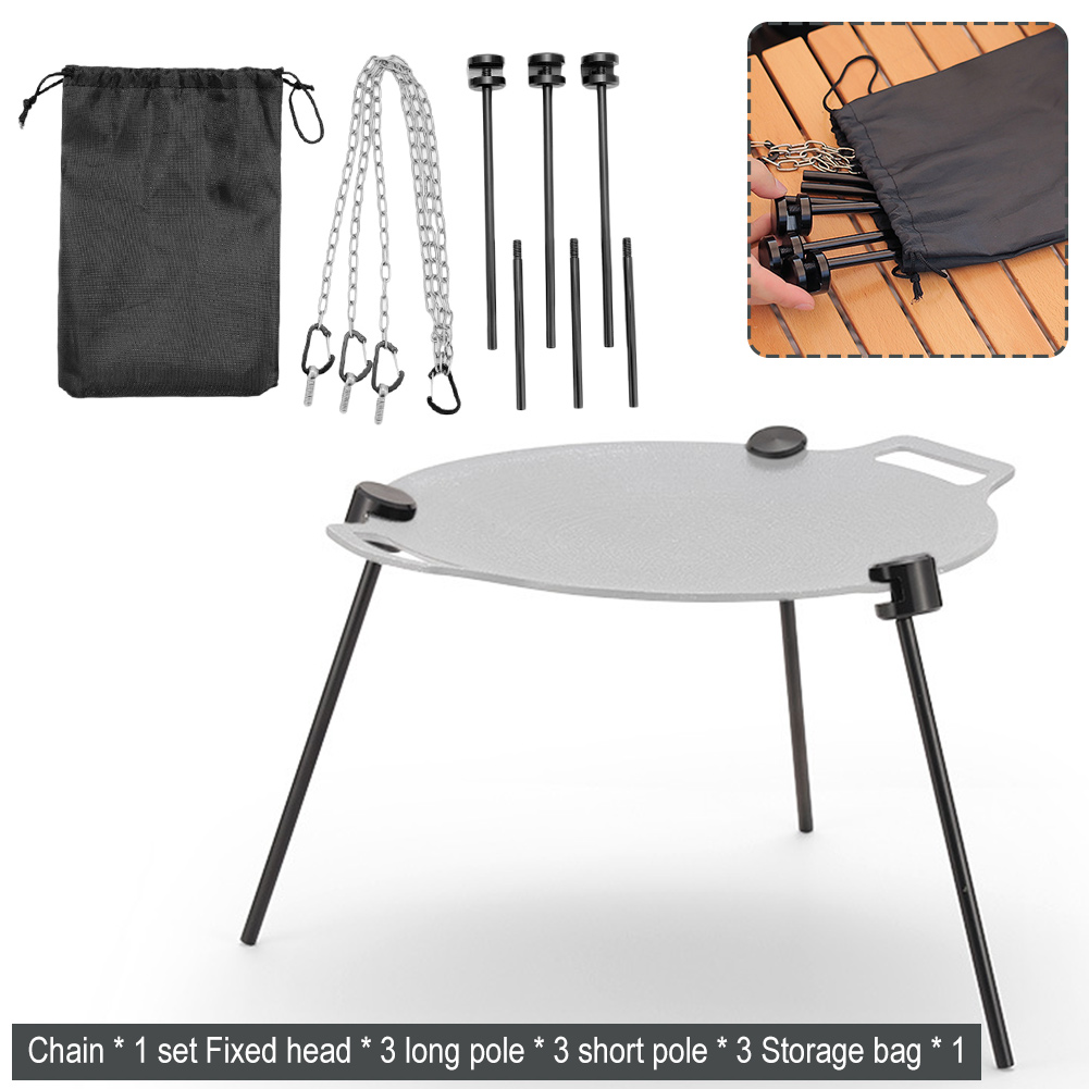 Camping Cooking Cupboard - Suporte ajustável Churrasco Bandeja, Frigideira Stand,