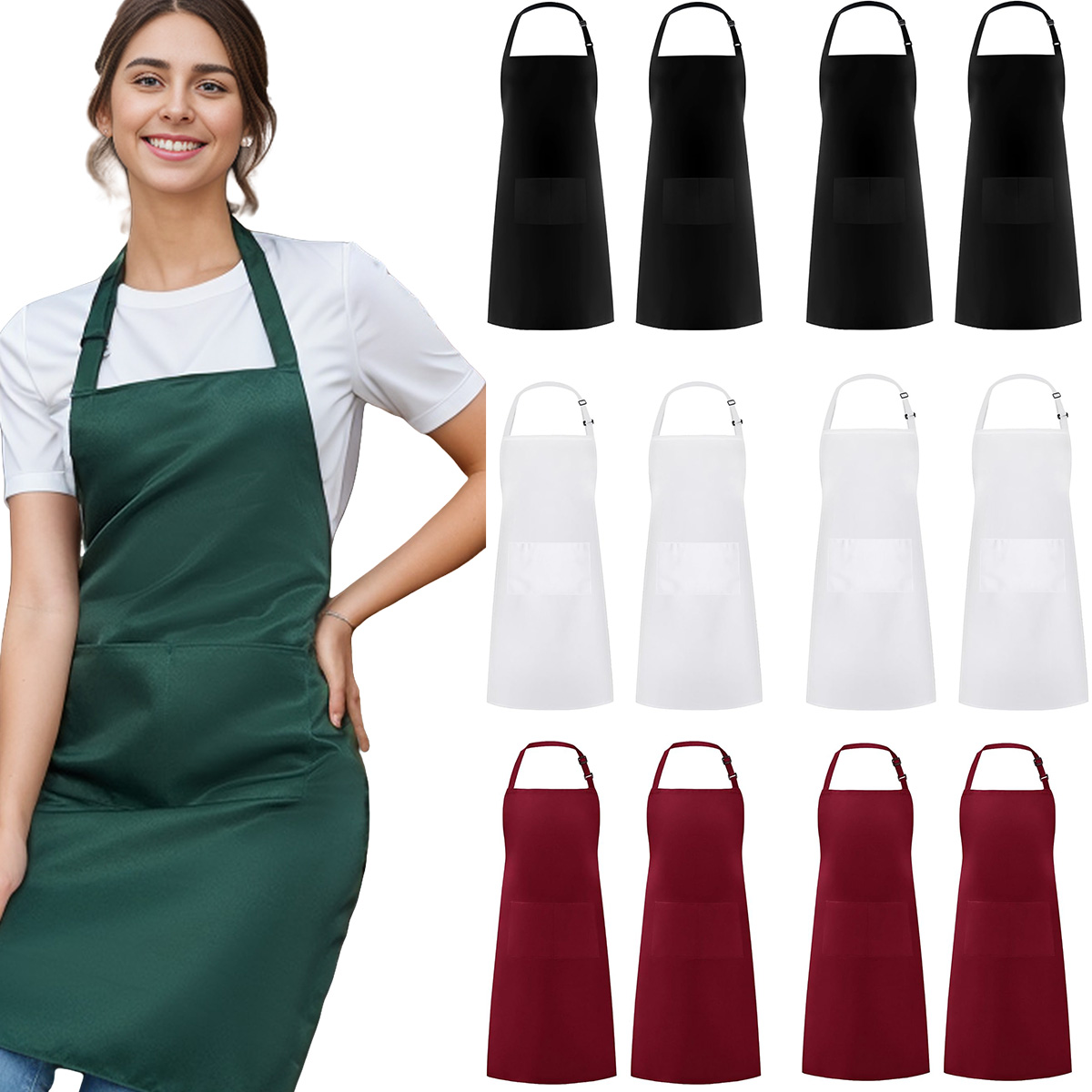 Camping Cooking Apron - Conjunto de 2 Peças; Avental Simples