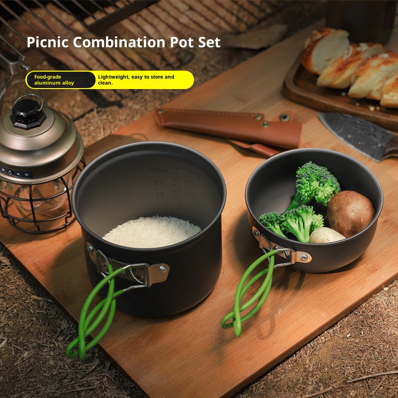 Camping Cooking Set Compact - Conjunto de Utensílios de Cozinha para