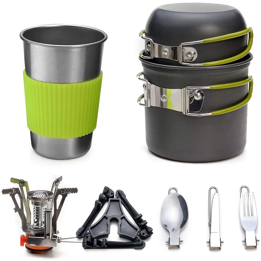 Camping Cooking Pot Set - Kit de panelas de acampamento com