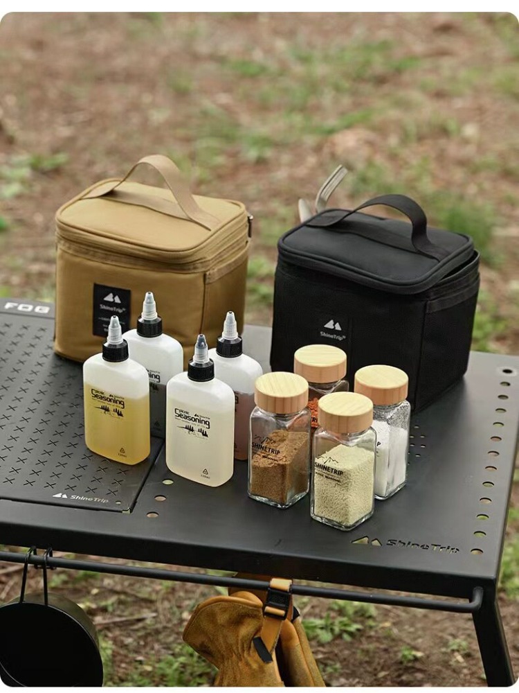 Camping Cooking Oil Bottle - Conjunto de garrafas de temperos, bolsa
