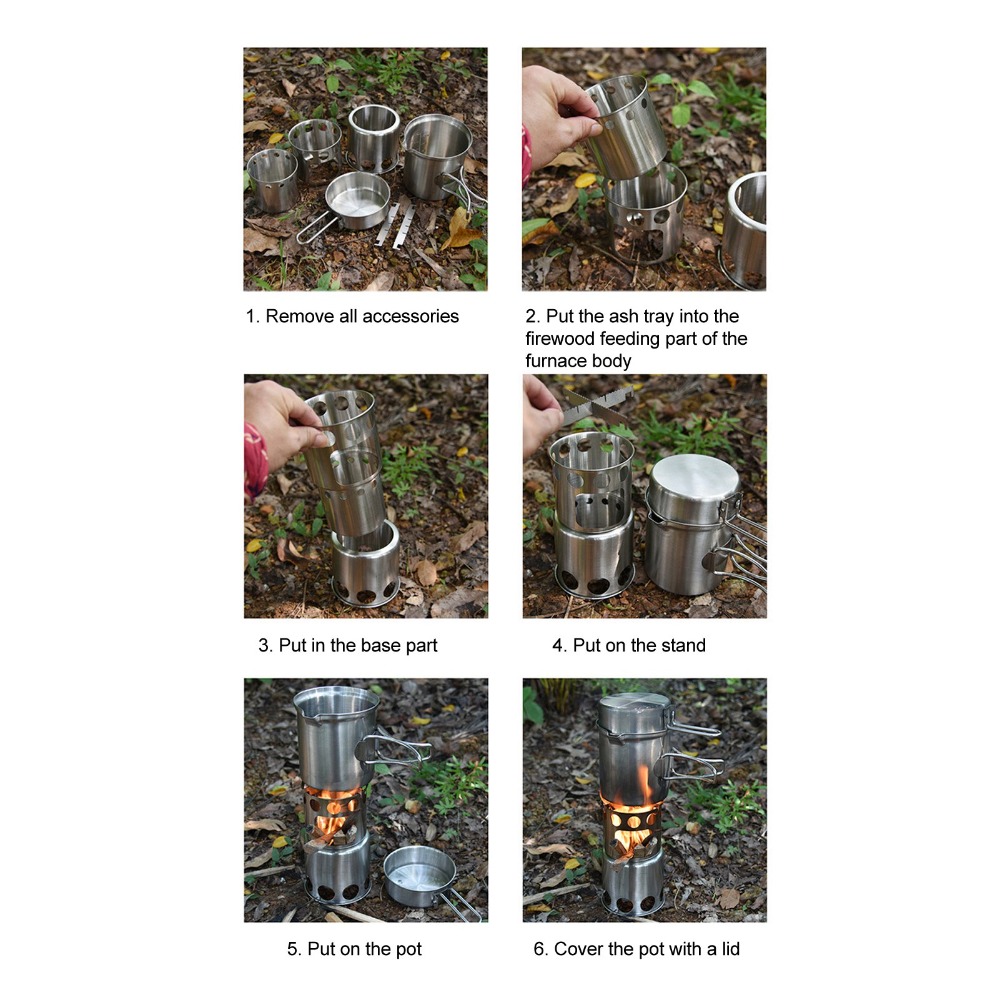 Conjunto de Utensílios de Cozi - Camping Cooking Pot Set avaliação e preço
