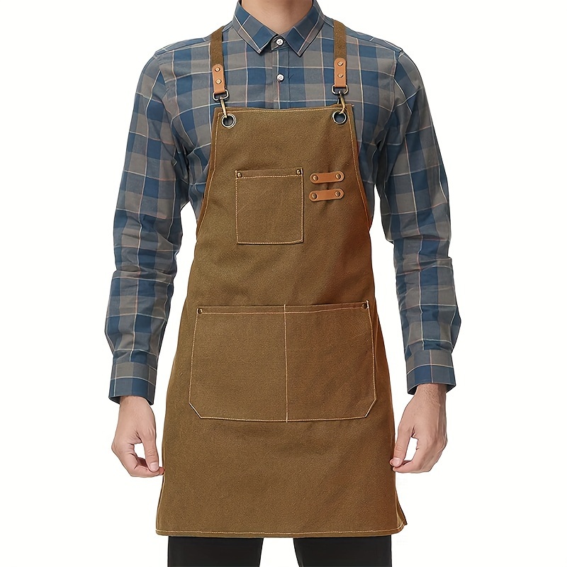Avental de lona doméstico à pr - Camping Cooking Apron avaliação e preço