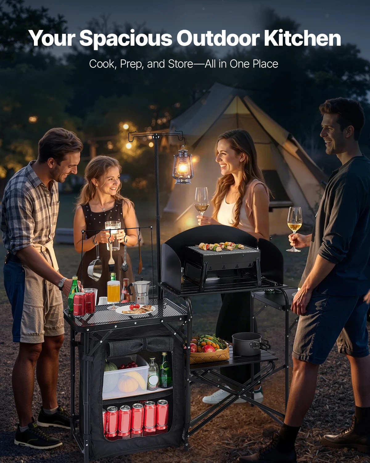 Mesa de acampamento dobrável m - Camping Cooking Cupboard avaliação e preço