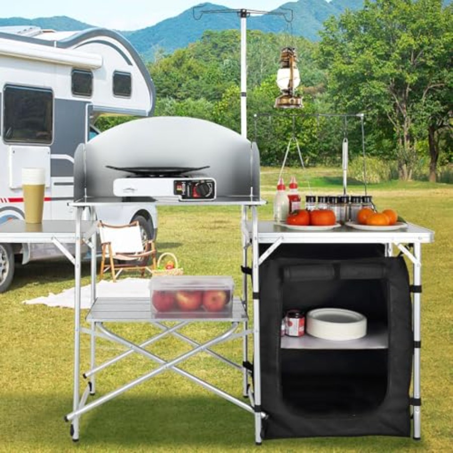 Mesa de Cozinha para Camping,  - Camping Cooking Cupboard avaliação e preço