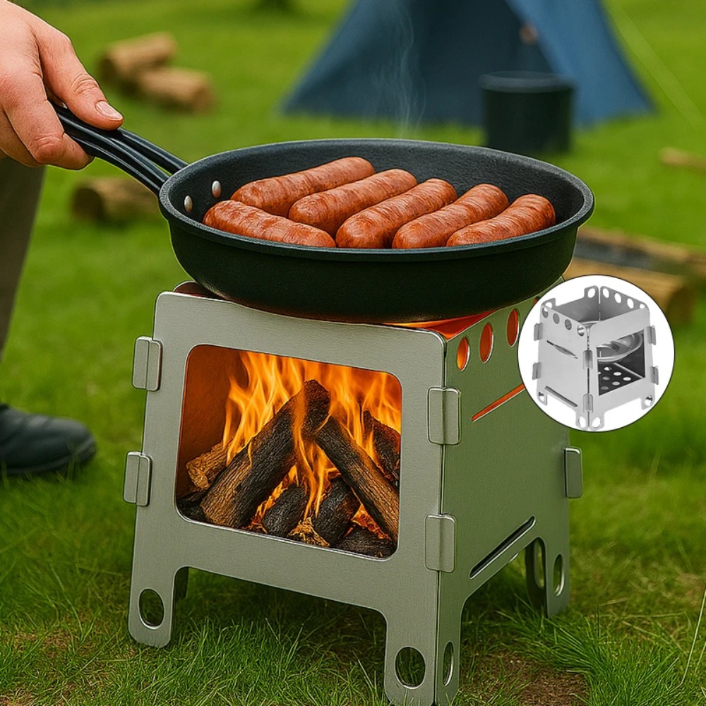 Forno de acampamento fogão a l - Camping Cooking Windshield avaliação e preço