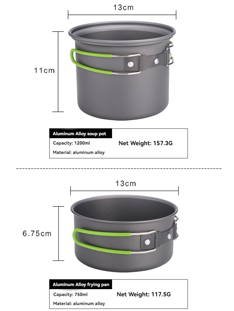 Conjunto de Utensílios de Cozi - Camping Cooking Pot Set avaliação e preço