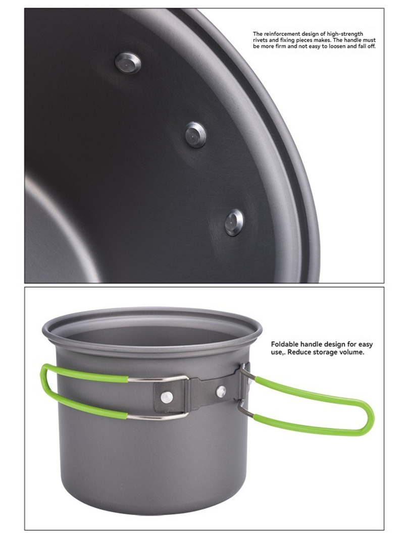 Conjunto de Utensílios de Cozi - Camping Cooking Pot Set avaliação e preço