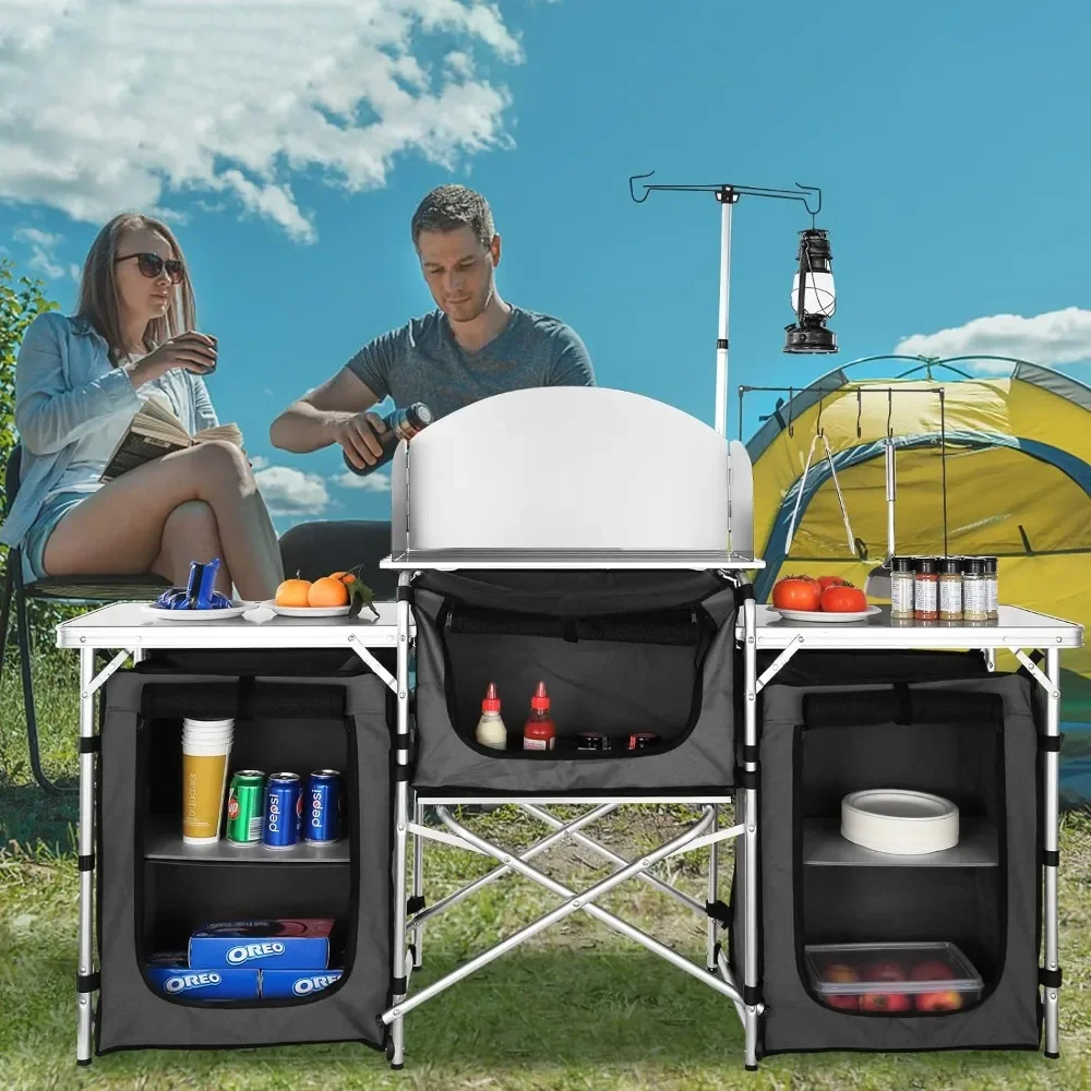 Uma mesa de cozinha de acampam - Camping Cooking Cupboard avaliação e preço