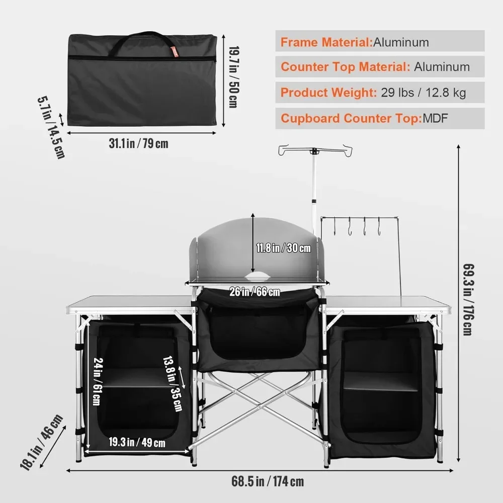 Uma mesa de cozinha de acampam - Camping Cooking Cupboard avaliação e preço