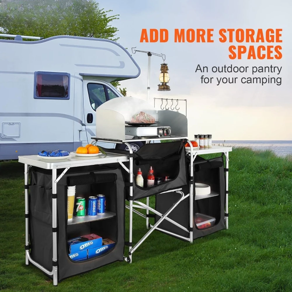 Uma mesa de cozinha de acampam - Camping Cooking Cupboard avaliação e preço