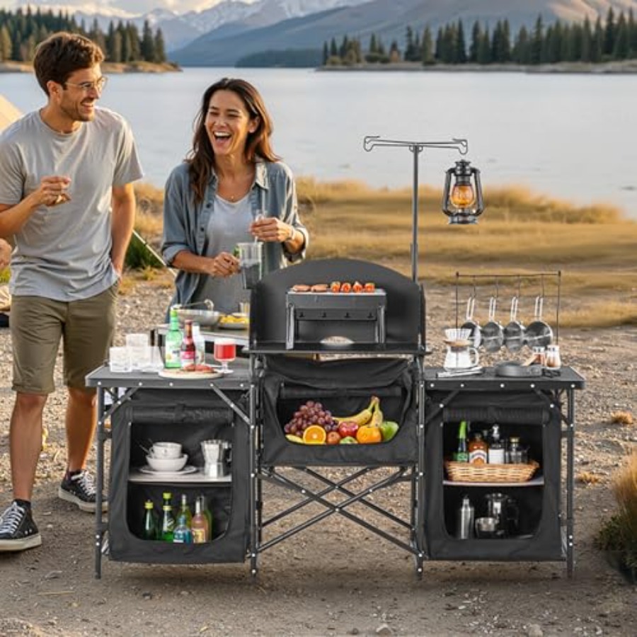 Mesa de Cozinha para Camping,  - Camping Cooking Cupboard avaliação e preço
