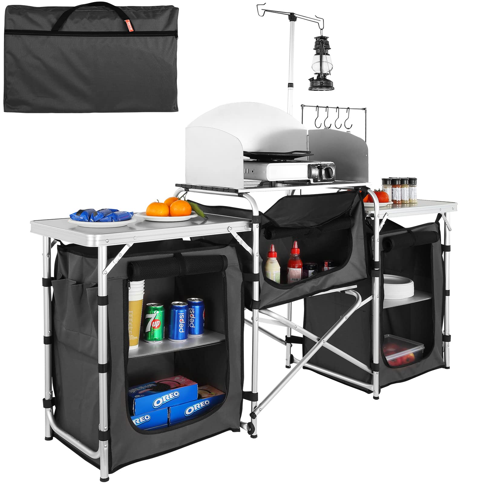 Mesa de Cozinha Dobrável para  - Camping Cooking Cupboard avaliação e preço