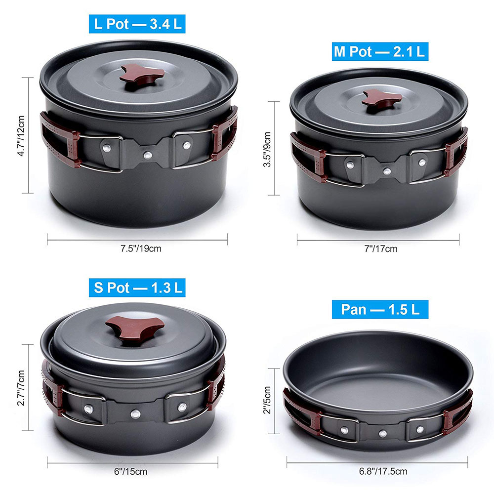 Kit de panelas para acampament - Camping Lightweight Cooking Pot avaliação e preço