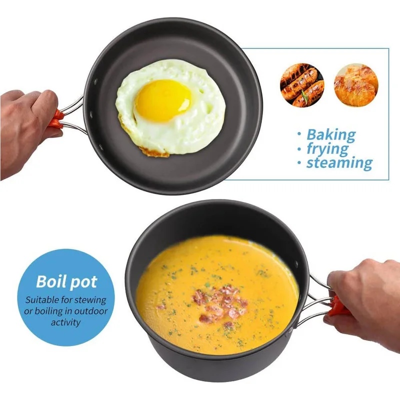 Conjunto de utensílios de cozi - Camping Cooking Pot Set avaliação e preço